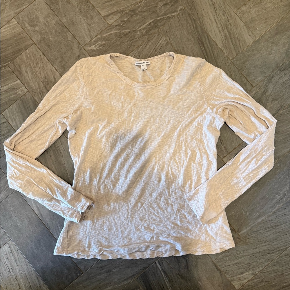James Perse Light Beige Long Sleeve Top